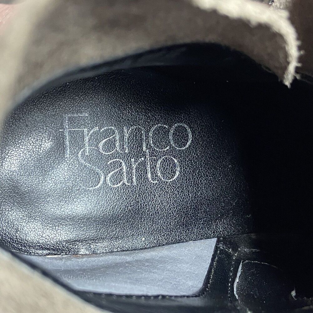 Franco Sarto Suede Buckle Ankle Booties Women’s Sz 8 Taupe Brown - Picture 5 of 6